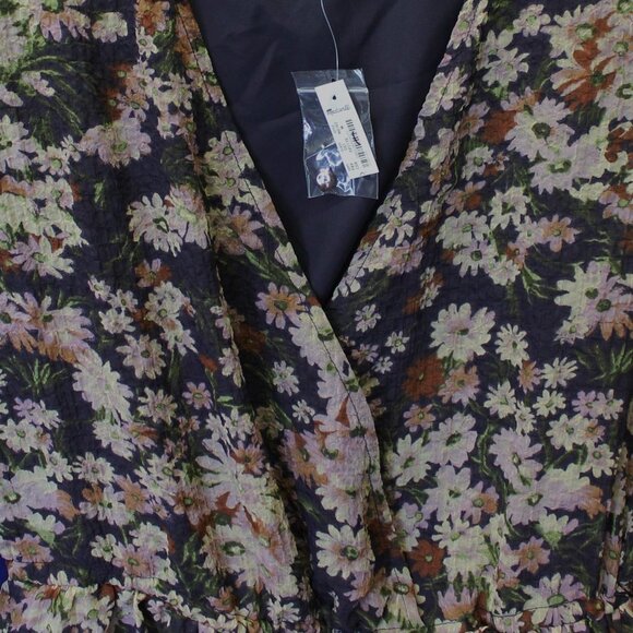 Madewell Drawstring Faux-Wrap Mini Dress in Daisy Reverie - Picture 3 of 6